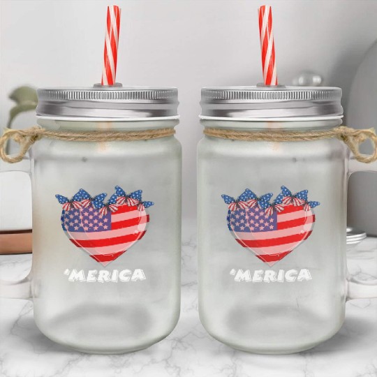 Patriotism Merica Pride US Patriots USA Fan Mason Jar Cups