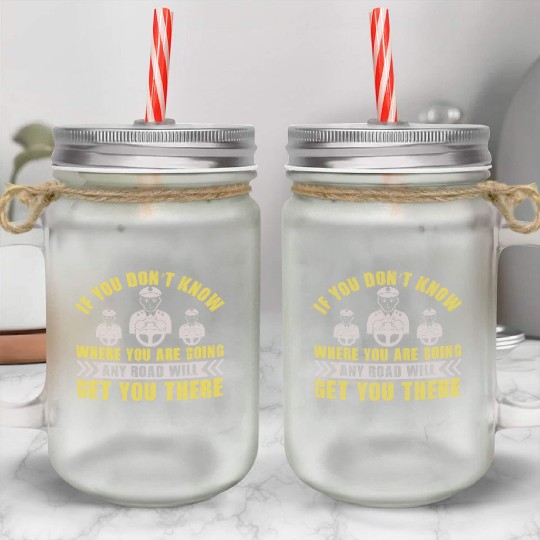 US Truck driver Gift Mason Jar Cups