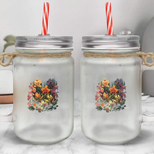 Orchids Flowers Garden Blossom Orchid Lover Mason Jar Cups