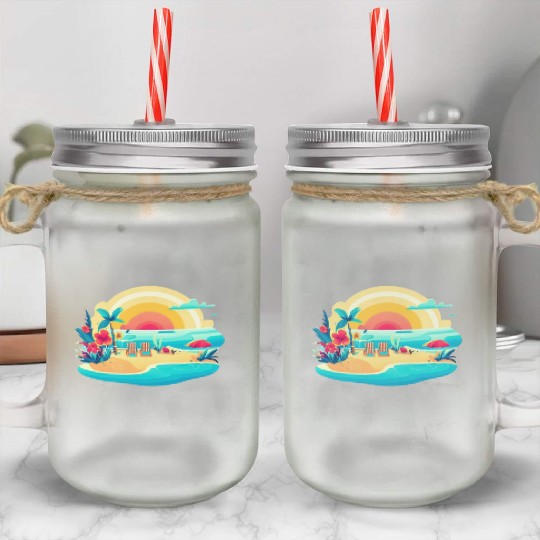 Poolside paradise Mason Jar Cups