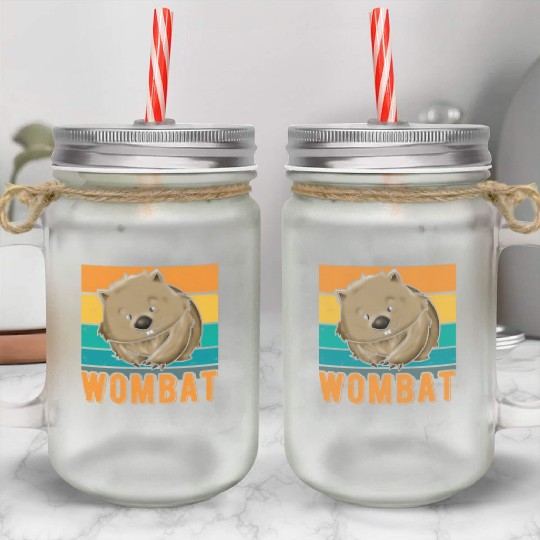 Wombat Mason Jar Cups