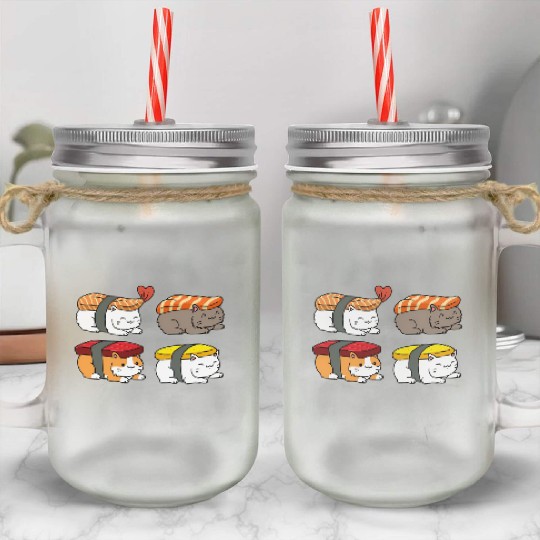 Cat Sushi Mason Jar Cups