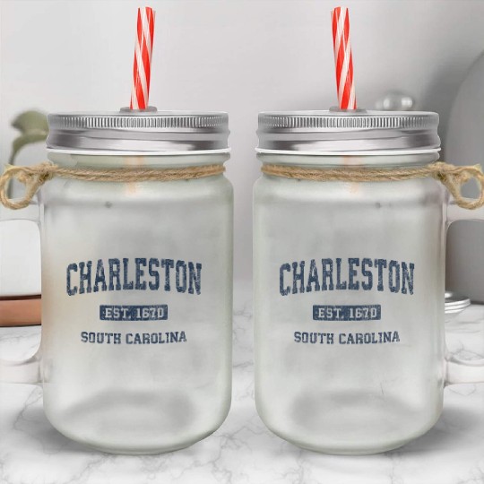 Charleston South Carolina Sc Athletic Sports Mason Jar Cups