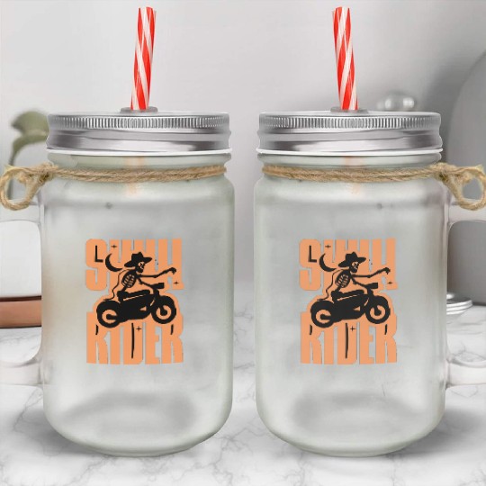 Skull Rider AI Mason Jar Cups
