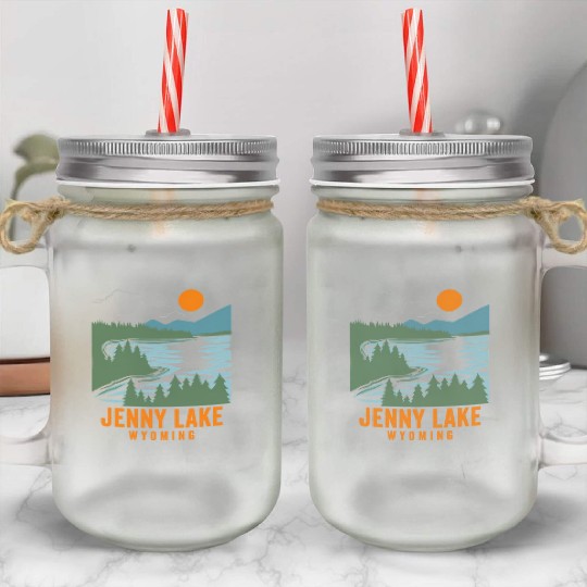 Jenny Lake Wyoming Mason Jar Cups