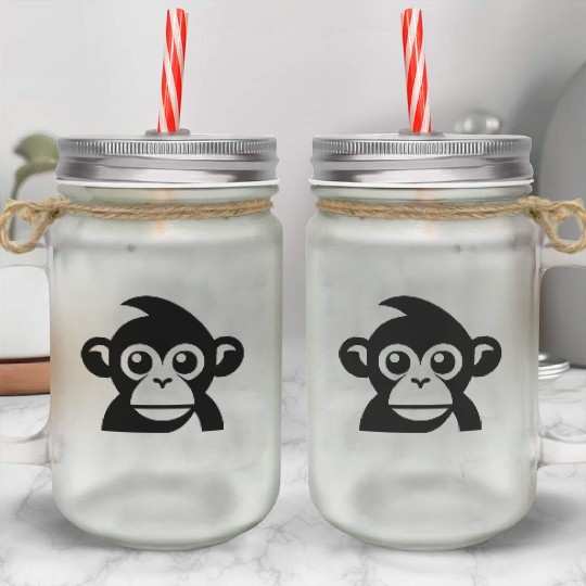 Ape Face Apes Apelike Jungle Primate Mason Jar Cups