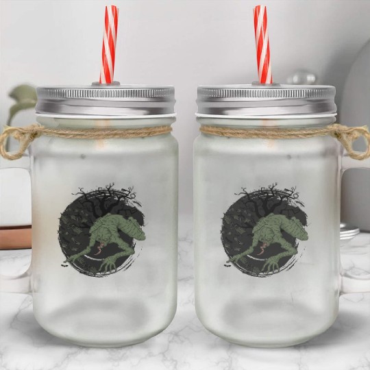 Scary horror monster Halloween creepy Trick Mason Jar Cups