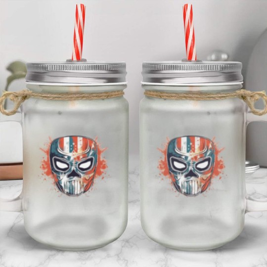 Lucha Libre Mexican Wrestling Mask Luchador Mason Jar Cups