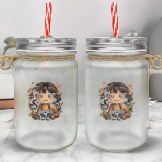 Back to School Pre-K Kindergarten Student Chibi Mason Jar Cups