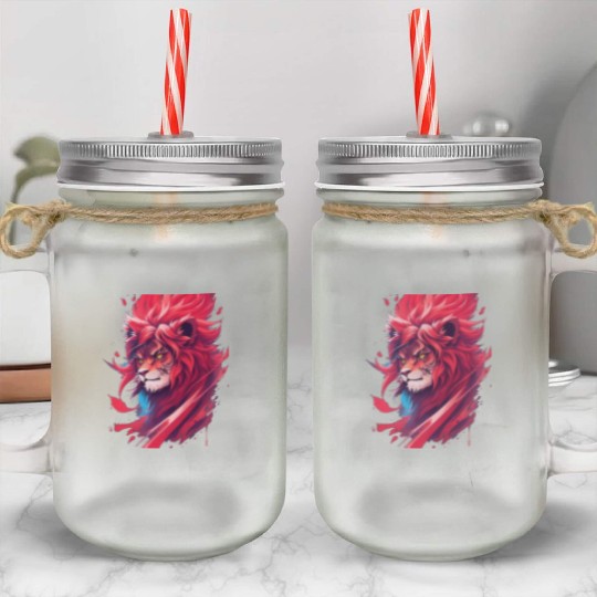 Ninja lion nice Mason Jar Cups Ai design