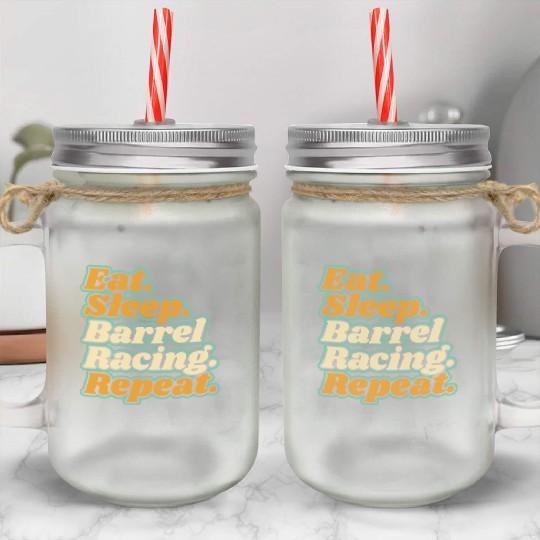 Barrel Racing Barrel Racer Rodeo Western cute Mason Jar Cups