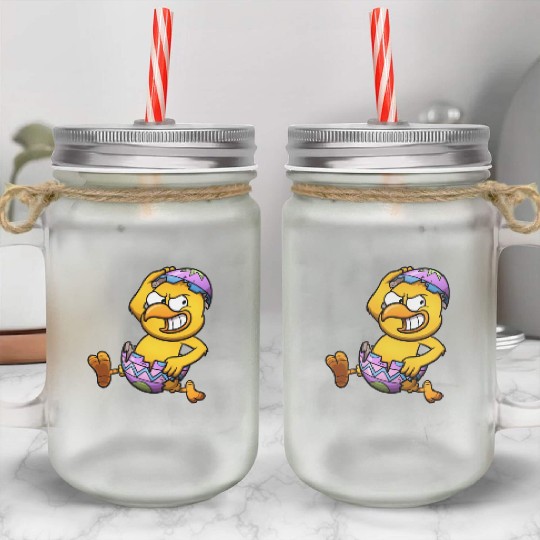 Running Little Chick In An Easter Egg Mason Jar Cups