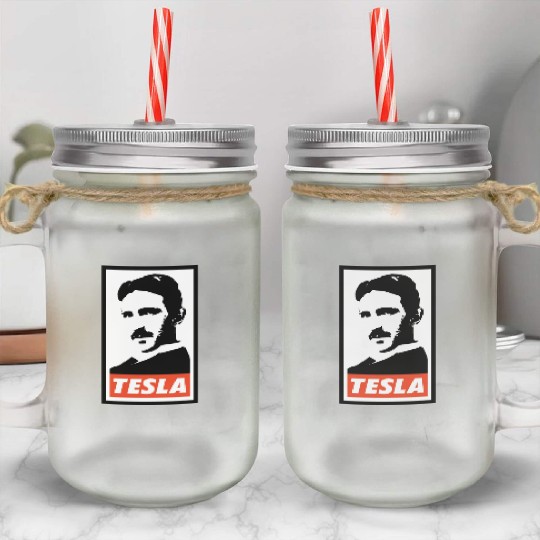 Nikola Tesla Mason Jar Cups