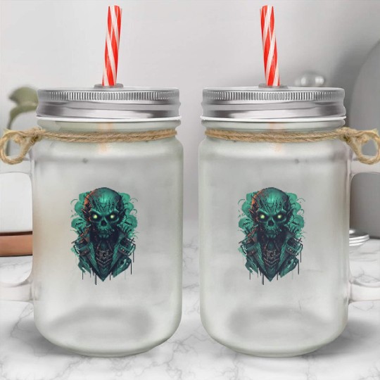Green Toxic Zombie RPG Game Style Mason Jar Cups
