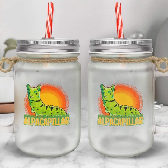 Alpacapillar Funny Alpaca Llama Lover Pun Mason Jar Cups