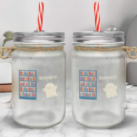 Booooks green Mason Jar Cups