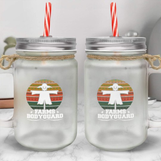 Farm s Bodyguard Farmer Scarecrow Gift Design Idea Mason Jar Cups