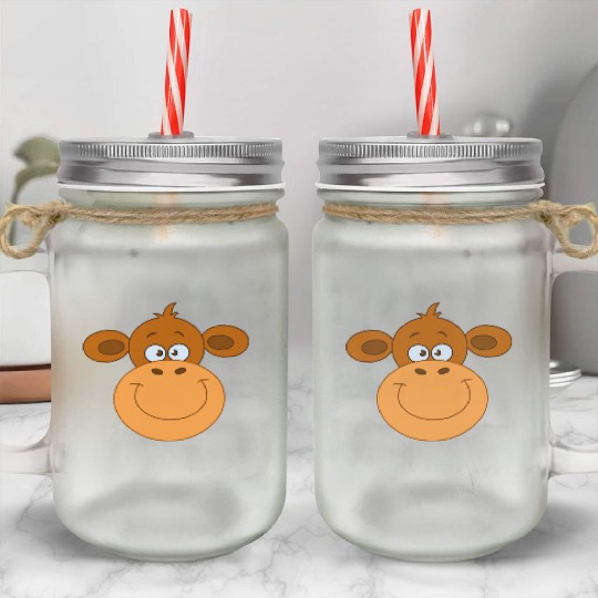 Monkey Face Mason Jar Cups