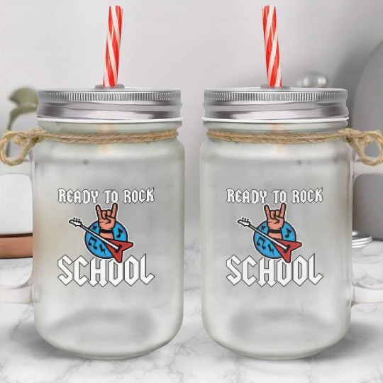 Ready To Rock School Heavy Metal Lover Guitar Mason Jar Cups