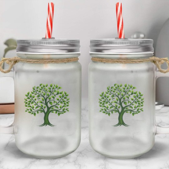 Tree, Family Reunion, tree logo Mason Jar Cups