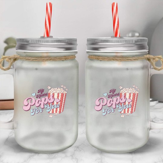 Retro Valentine nostalgia Mason Jar Cups