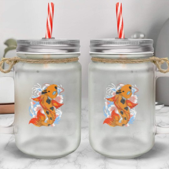 Koi fish farm gift colorful koi carp Mason Jar Cups