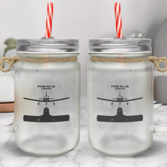 Piper PA 28 Cherokee Aircraft Mason Jar Cups