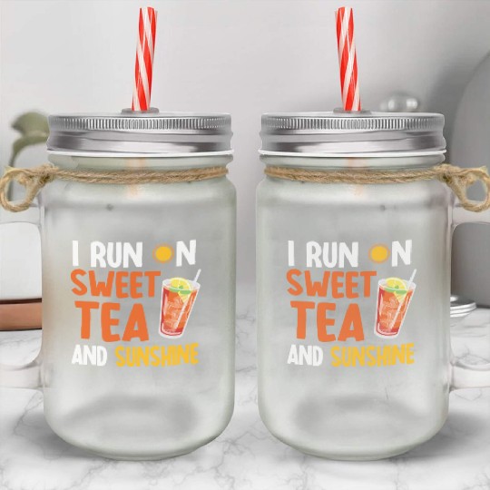 Sweet Tea And Sunshine Mason Jar Cups