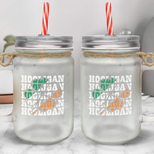 Hooligan Irish Flag Clover Leaf Mason Jar Cups