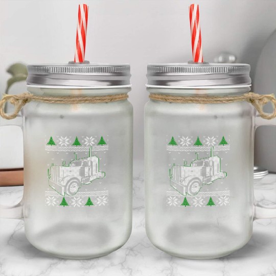 Trucker Ugly Truck Driver Mason Jar Cups