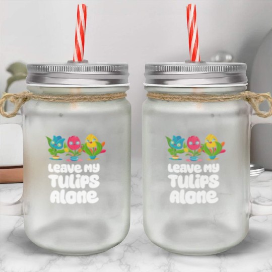 Tulip Gardening Cute Mason Jar Cups