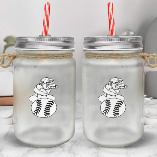 Kawaii Chibi Baseball Pitcher Mason Jar Cups