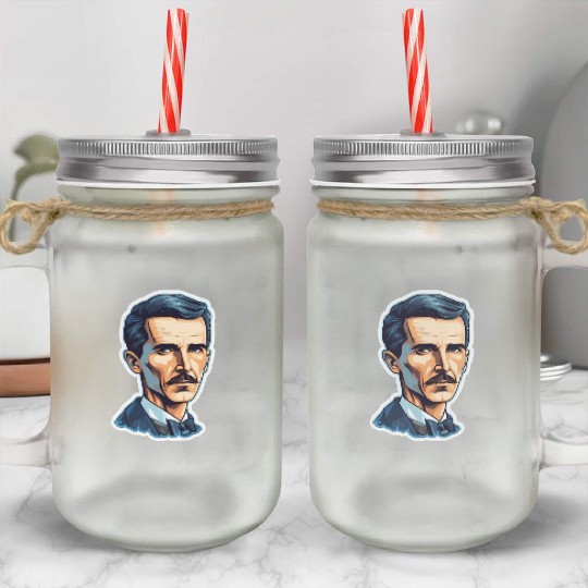 Nikola Tesla Physics Geek Nerd Mason Jar Cups