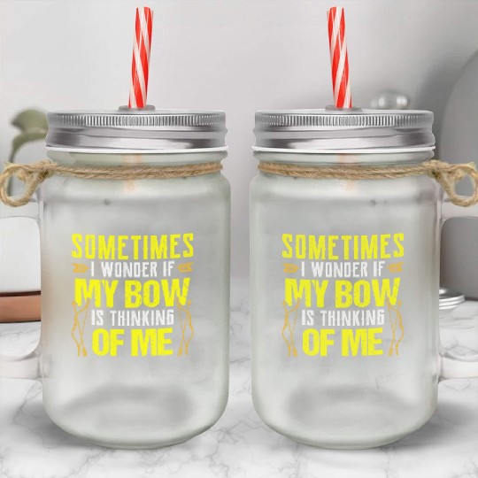I wonder if my bow is thinking of me summer yellow Mason Jar Cups