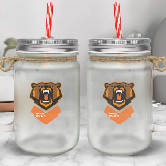 Fierce Modern Bear Down Party Tailgate Sunday Mason Jar Cups