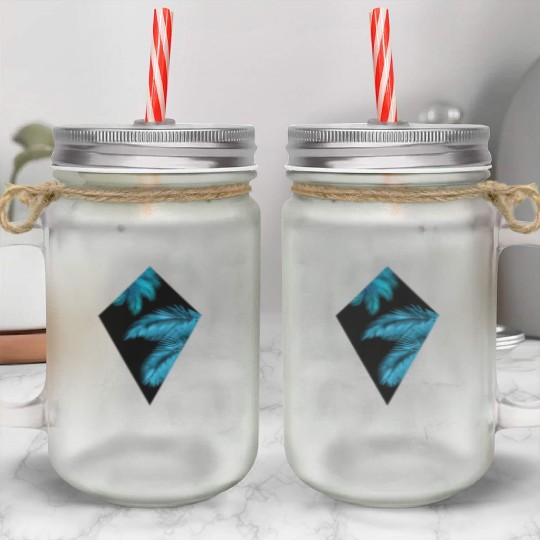 Palm tree icon Mason Jar Cups