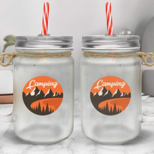 Happy Camper Camping Mason Jar Cups
