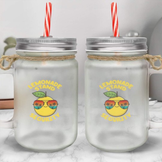Lemonade Stand Security Cute Lemon Summer Mason Jar Cups