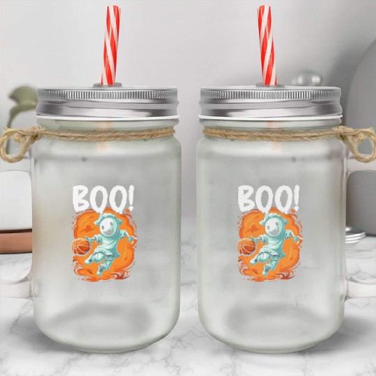 Basketball Halloween Trick Or Treat Spooky Baller Mason Jar Cups