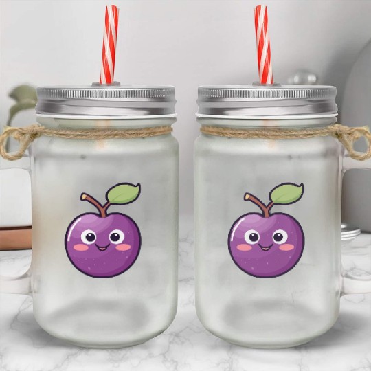 Kawaii Plum - Joyful Plumtastic Mason Jar Cups