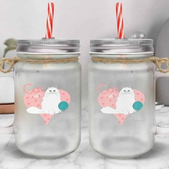 Love Persian Cat Mason Jar Cups