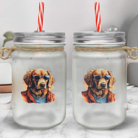 Golden Retriever in the Streets | Dog Lovers Mason Jar Cups