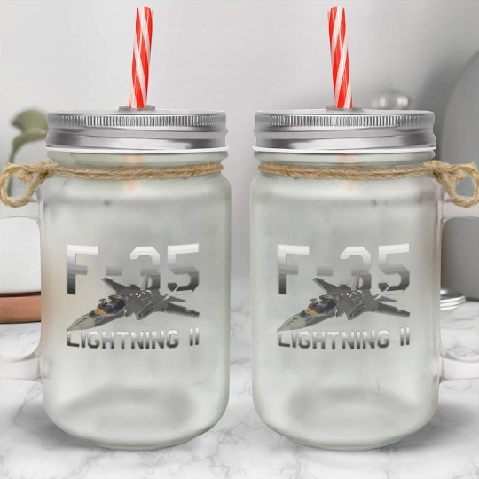 F 35 Lightning II Mason Jar Cups