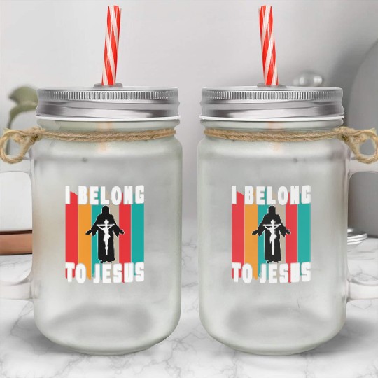 I Belong To Jesus Love Jesus Christian Christmas Mason Jar Cups