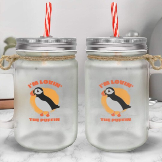 Lovin The Puffin Bird Lover Puffins Mason Jar Cups