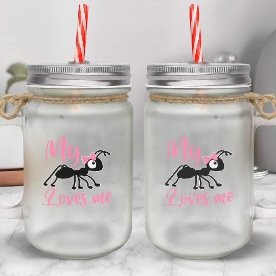 Ant Design My Aunt Loves me Family Gifts Mason Jar Cups