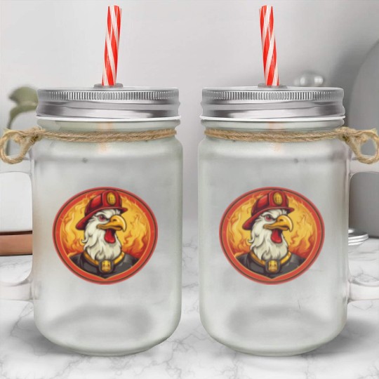 Fire department cock Mason Jar Cups