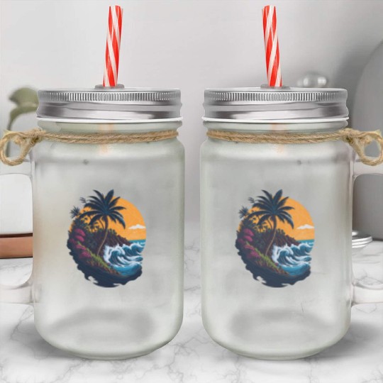 Summer's Paradise Mason Jar Cups