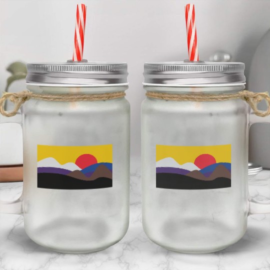 Colors of Jiu Jitsu Belts Minimalist Sun Mason Jar Cups