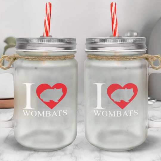Wombat Love Mason Jar Cups